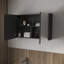 Armoire à pharmacie noire avec 2 portes en miroir et 3 tablettes pour le rangement des miroirs modernes de salle de bain