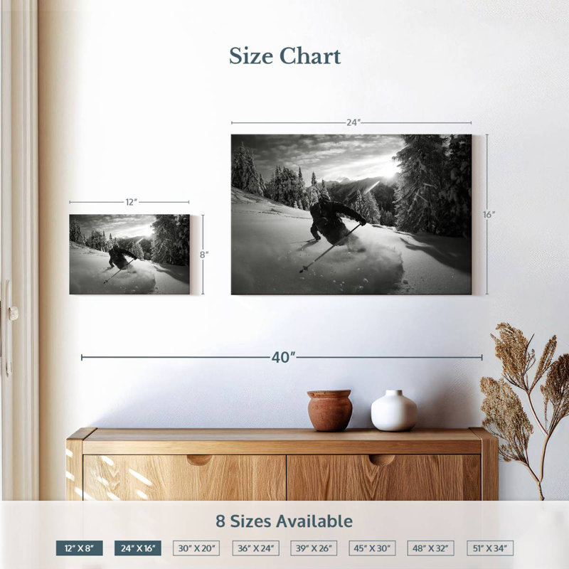 Sireci Snow Skiing, 16" H x 24" W