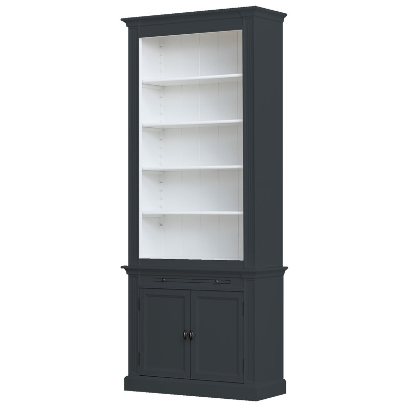 Beven 240cm H x 100cm W Library Bookcase, Black