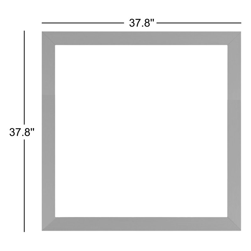Ardiana Wood Flat Wall Mirror, Gray