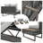 6-Person Diamond Woven Patio Combo Furniture Set With Extendable Coffee Table, Ice Bucket, Folding Seats With Side Table And Deep Cushion-739602291