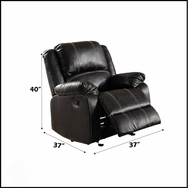 Fauteuil inclinable en cuir synthétique noir Zuriel avec accoudoirs inclinables et moelleux pour un confort ultime
