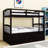 Twin-Over-Twin Wood Bunk Bed With Twin Trundle And Drawers,Ladder-398277059