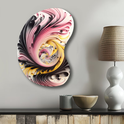 Clotis - Irregular Shape Abstract Spirals Metal Wall Art, Asymmetrical Metal Wall Sculpture Print