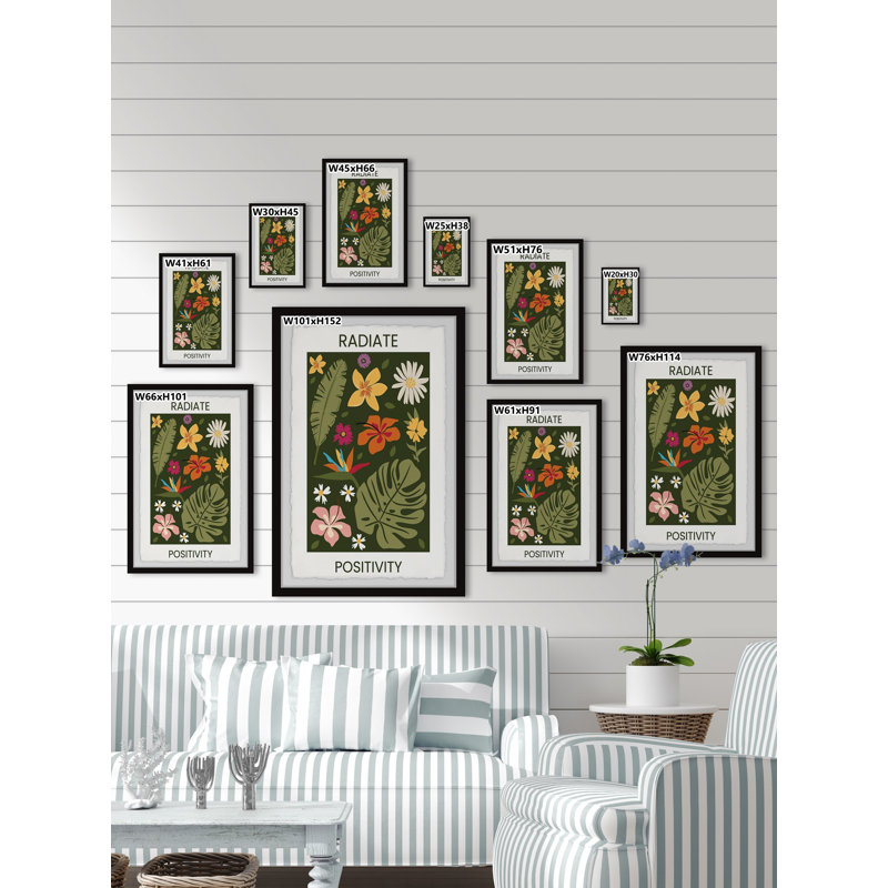Radiate Positivity - Single Picture Frame Print, 91cm H x 61cm W