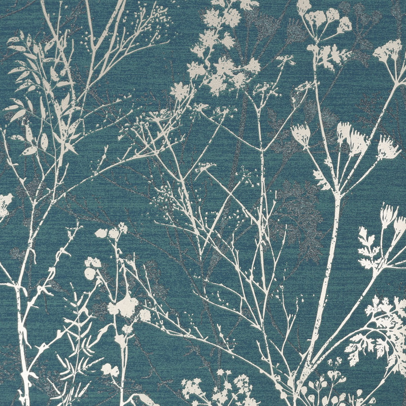 Rouleau de papier peint texturé Hedgerow, Bleu sarcelle