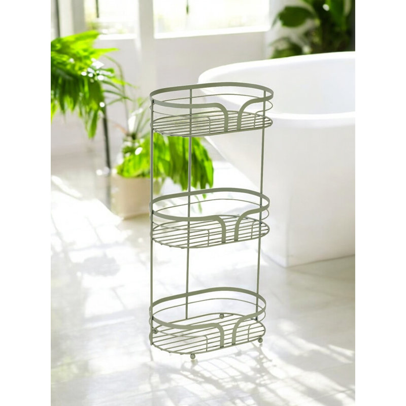 Dante Steel Freestanding Bathroom Shelves, Sage Green
