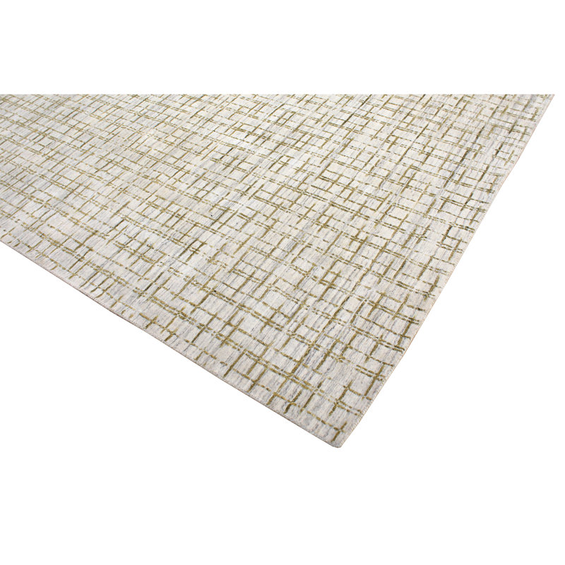Handloomed Hand Loomed Geometric Area Rug, Rectangle 6' x 9'