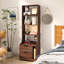 Table de chevet avec bibliothèque, table de chevet avec 2 tiroirs de rangement pour la chambre à coucher