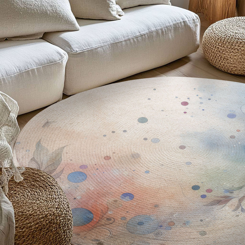 Tapis tressé Soft Dream Splash, Rond 5 pi
