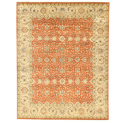 High-Quality Hand-Knotted Rust Area Rug