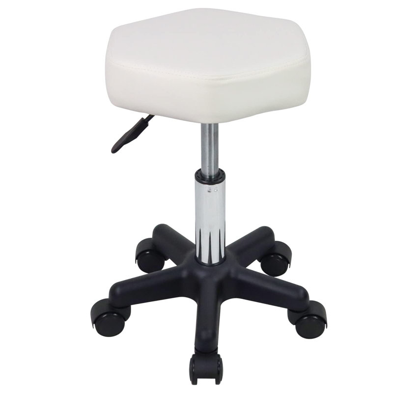 Tabouret à roulettes Hexagon, Blanc