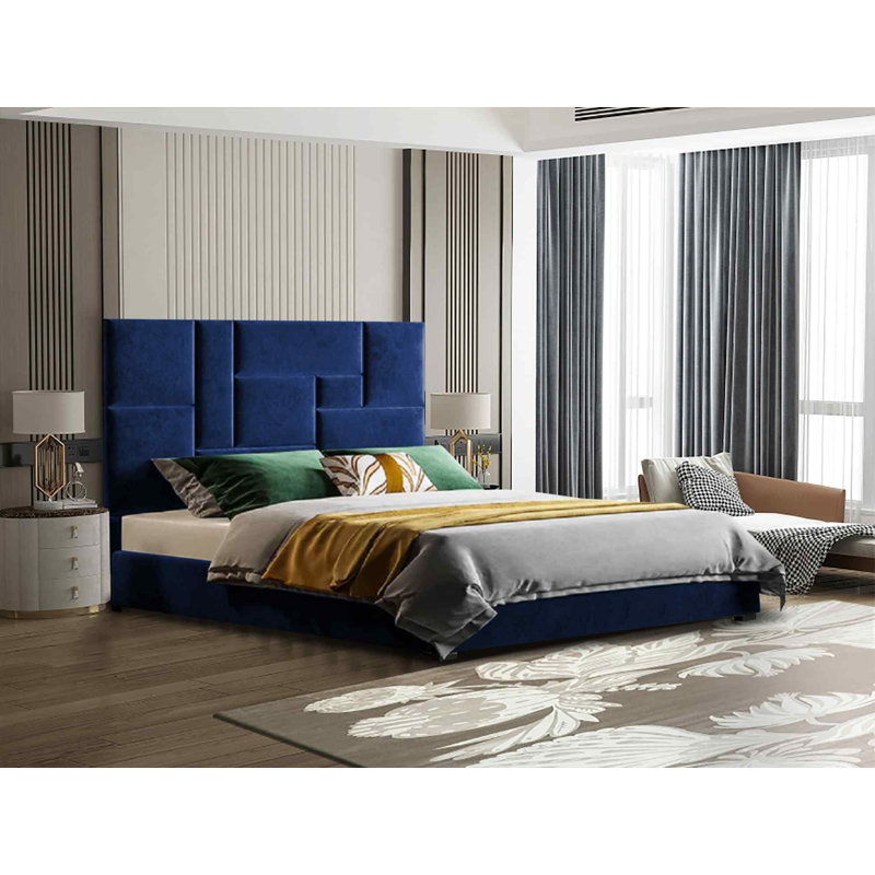 Upholstered Bed, Single (3'), Blue