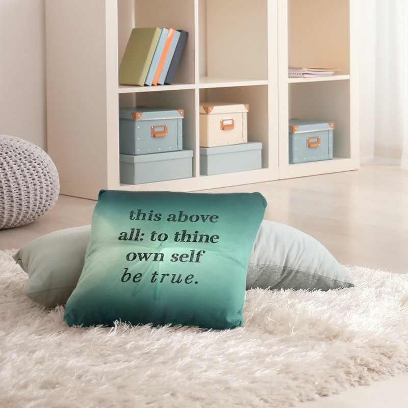 Shakespeare Throw Pillow, 26" H x 26" W, Teal Glow