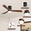 Ventilateur de plafond encastré en bois massif 52 "avec lumière, télécommande / application / commande intelligente-1614862646