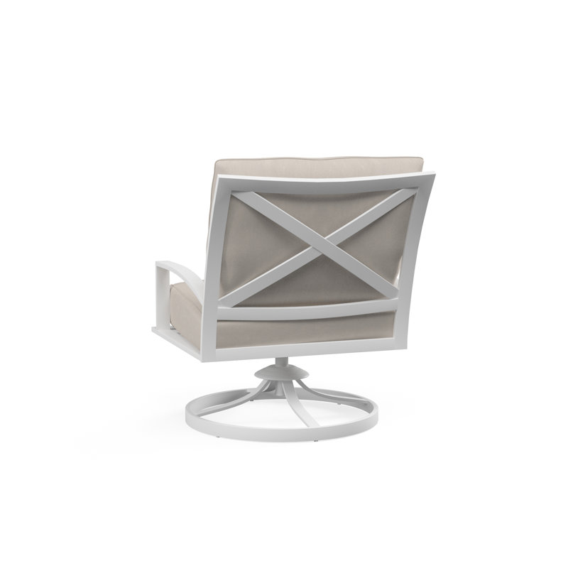 Bristol Outdoor Swivel Lounge Chair, Canvas Flax Sunbrella® Canvas