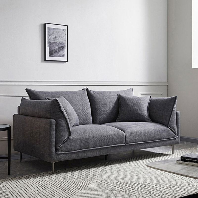 Coussin de canapé standard gris en coton et lin, H 32,28 po x l 84,65 po x P 37,4 po