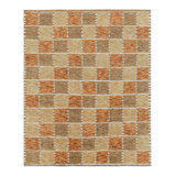 Scandinavian Hand Knotted Wool Geometric Area Rug