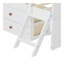 Cadre de lit simple avec rangement à 4 tiroirs, cadre de lit en bois pour enfants, lit plateforme simple avec tête de lit et échelle de garde-corps, aucun sommier requis, assemblage facile, blanc