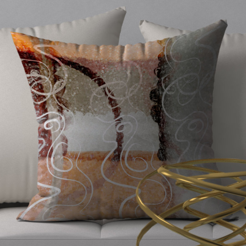 Abstract Throw Pillow, 20" H x 20" W