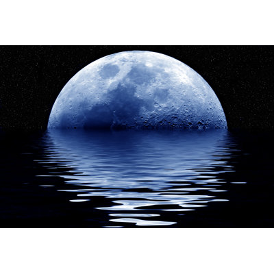 Blue Moon Rising by Marbo - Wrapped Canvas Print