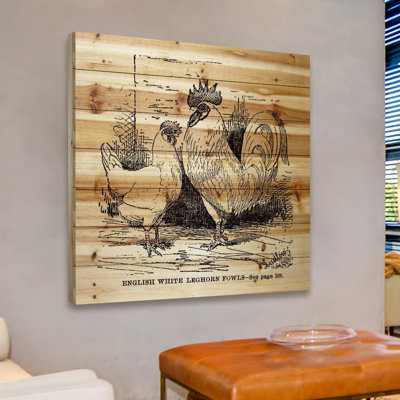 « white leghorn », impression sur bois