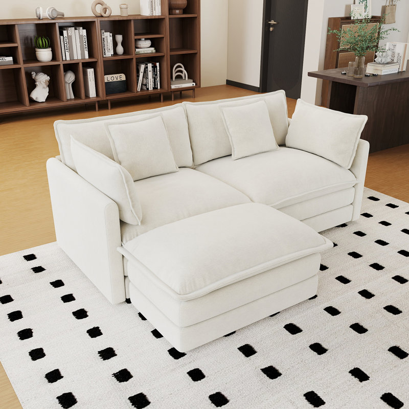 Sofa, Beige Chenille
