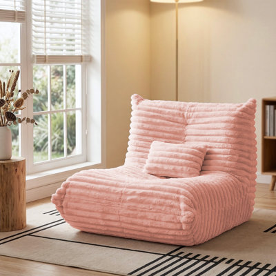 Fauteuil paresseux, fauteuils à billes pour adultes, fauteuil de détente moelleux en mousse à mémoire de forme avec coussin lombaire, canapé-lit géant sans accoudoirs en velours côtelé pour la chambre à coucher, le salon et les jeux