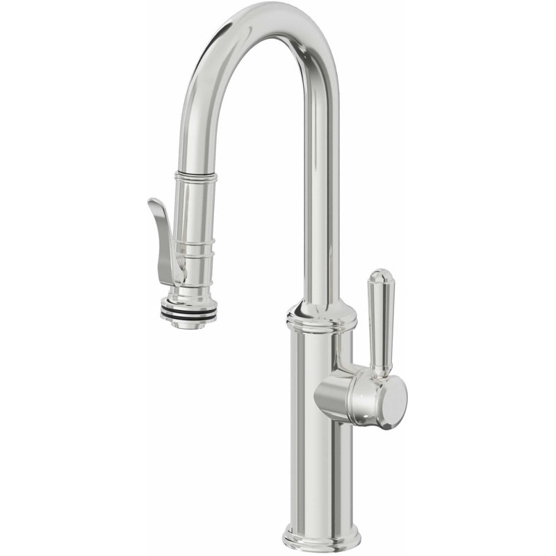 Davoli Pull-Down Prep/Bar Faucet with Squeeze Sprayer, Polished Chrome