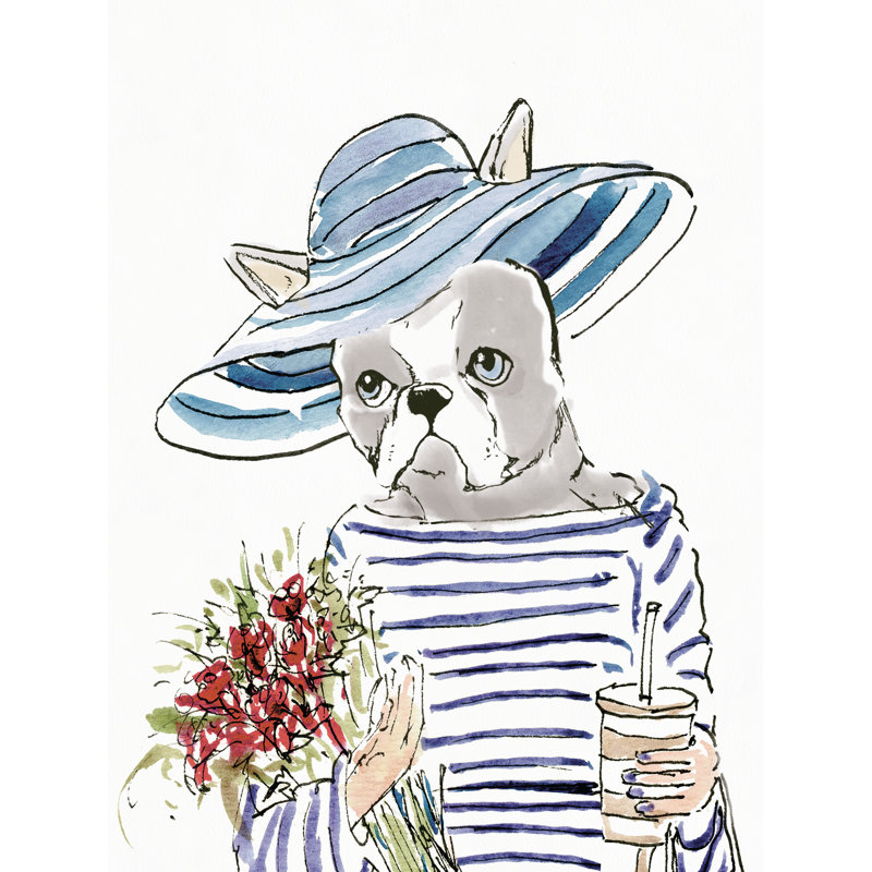 Fashion Frenchie - impression sur toile tendue, H 12 po x l 8 po