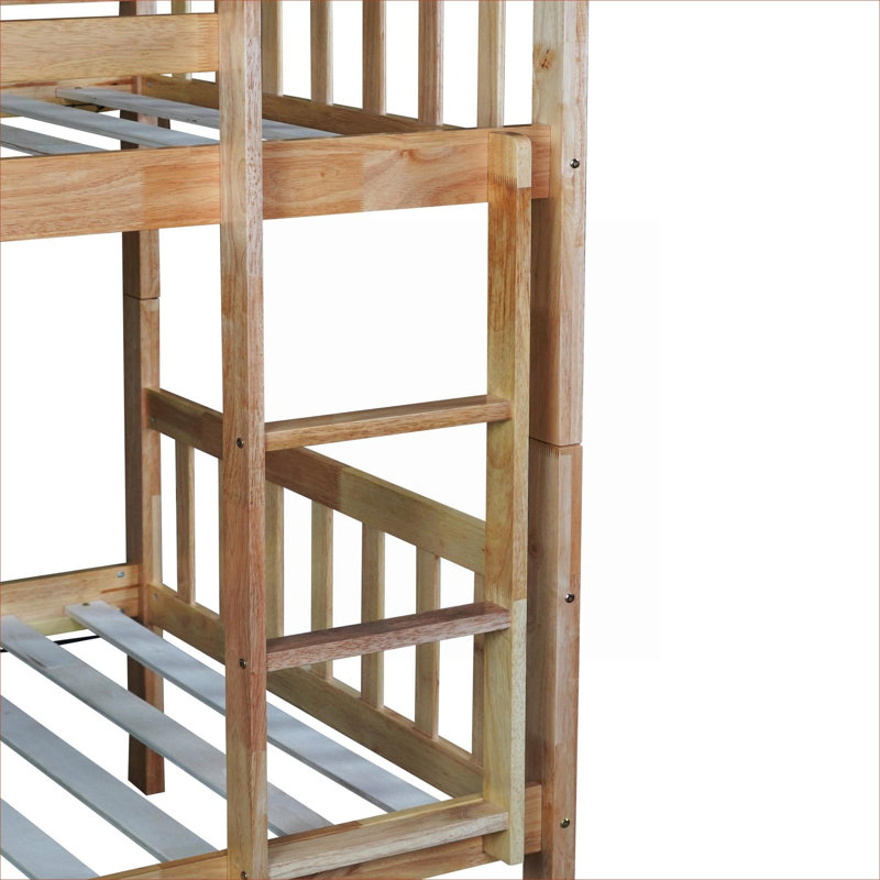 Lit pour enfant ou chambre d'amis Lit superposé simple au-dessus d'un lit simple convertible Canapé-lit en bois d'hévéa massif blanc classique avec gigogne gigogne