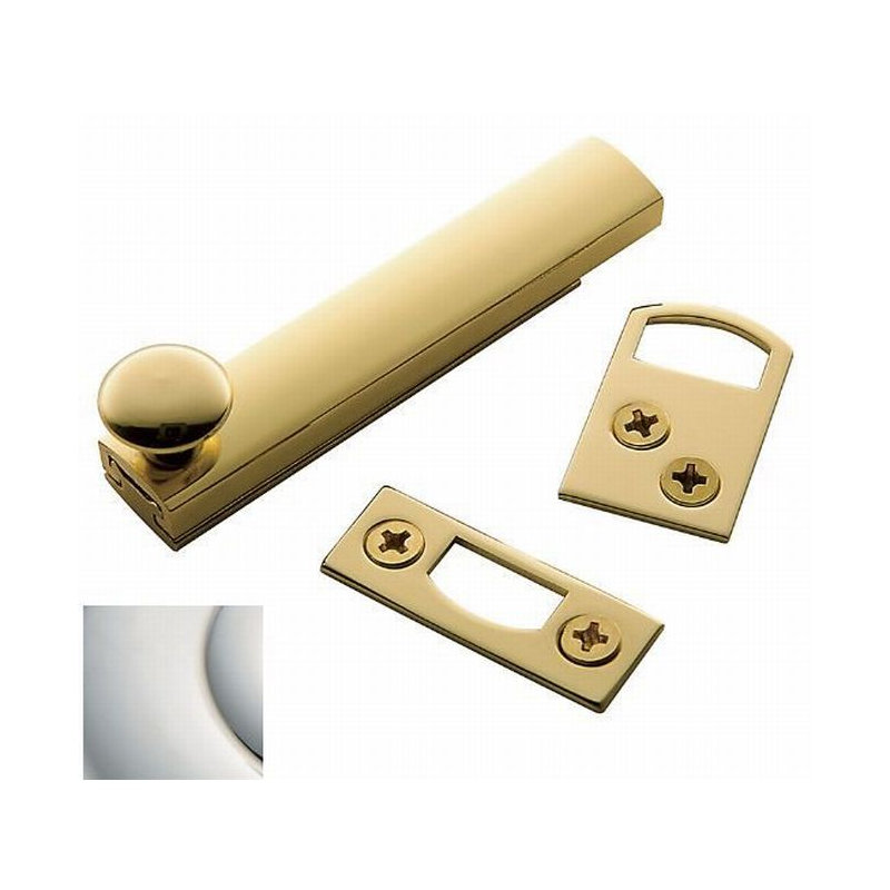 Surface Bolt, 1" H x 3" W x 0.75" D, Bright Nickel