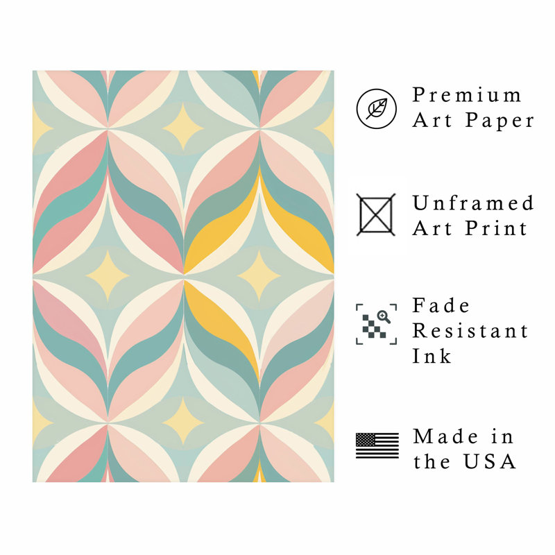 «Abstract Abstract Groovy 70s Pattern VI Retro», reproduction d'art non encadrée, H 36 po x l 24 po