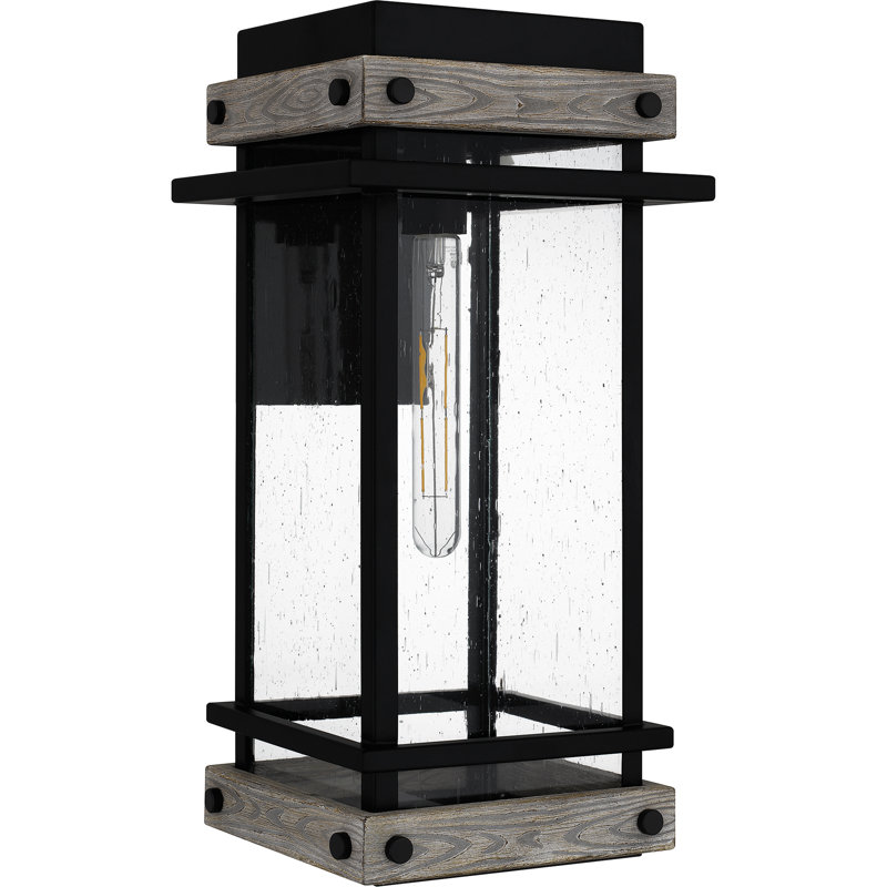 Strader 1-Light Matte Black Outdoor Wall Lantern, 19.5" H x 9.5" W x 10.5" D