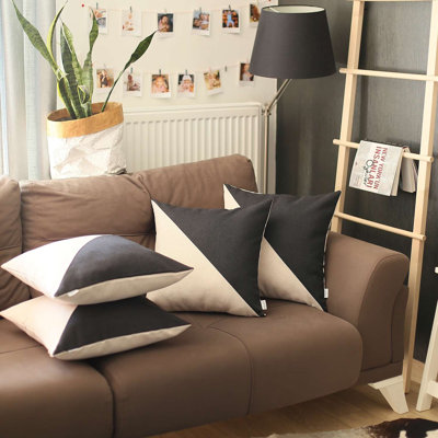 Ensemble de 4 housses de coussin diagonales