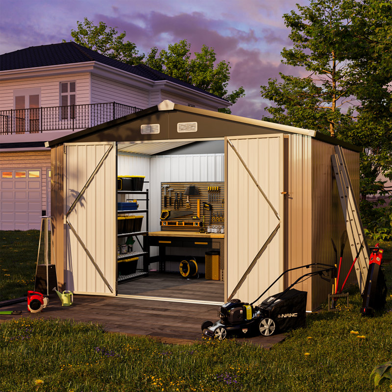 10 ft. W x 8 ft. D Metal Storage Shed