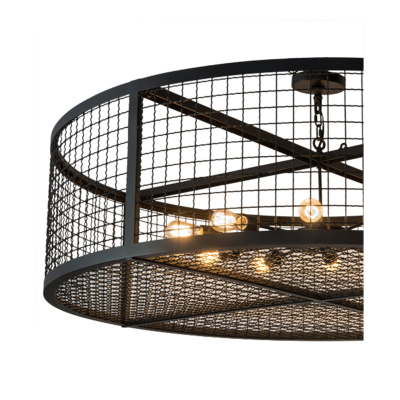 12 - Light Steel Drum Chandelier