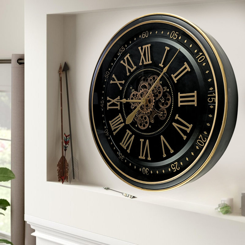 Metal Wall Clock, Black