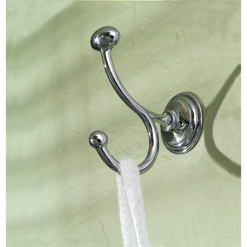 London Terrace Double Robe Hook, Polished Chrome