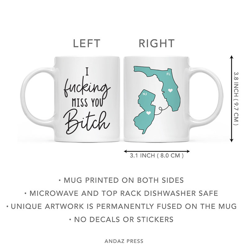 Ceramic Coffee Mug, Florida And New Jersey