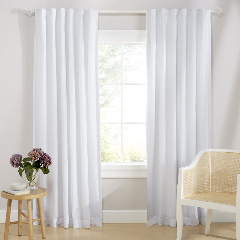 Rideau 100% coton occultant Lauren Ralph Lauren Tyler, Blanc, L 50 po x L 96 po