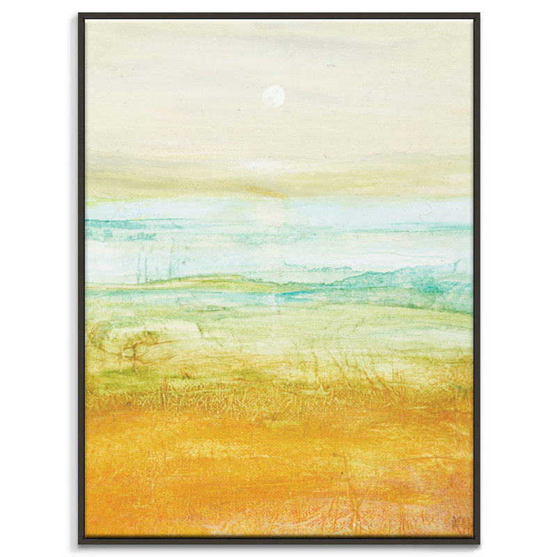 Mid Summer Moon by Karen Hopkins - Painting on Canvas, 102cm H x 76cm W, Black Floater Frame