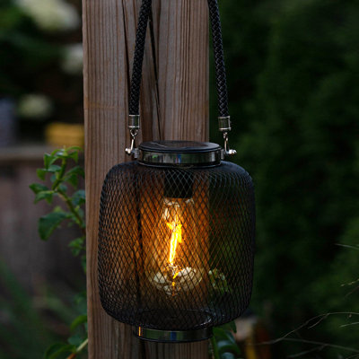 8.13'' Solar Powered Integrated LED Cylinder Lantern