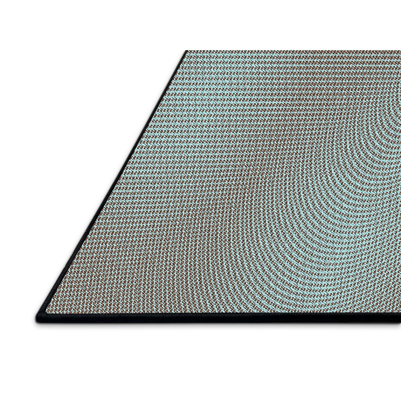 Tapis bleu/gris à motifs Kattamuri, Rectangle 5 pi x 7 pi