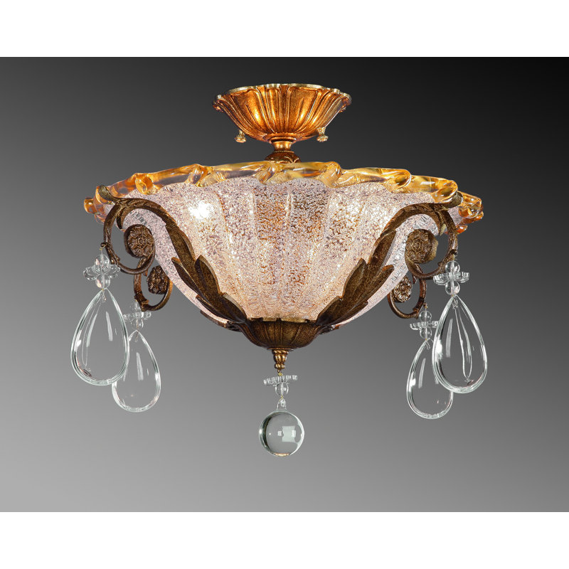 Barrick Glass Semi Flush Mount