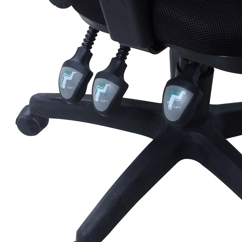 Chaise de bureau ergonomique avec siège en filet - augmente le débit d'air et le confort La hauteur réglable en noir offre une expérience d'assise confortable
