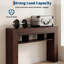 Table basse 63 po avec tablettes de rangement à 3 niveaux et console rustique étroite pour le vestibule ou le salon