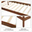 Twin Size  Wood Platform Bed With Headboard And Wooden Slat Support