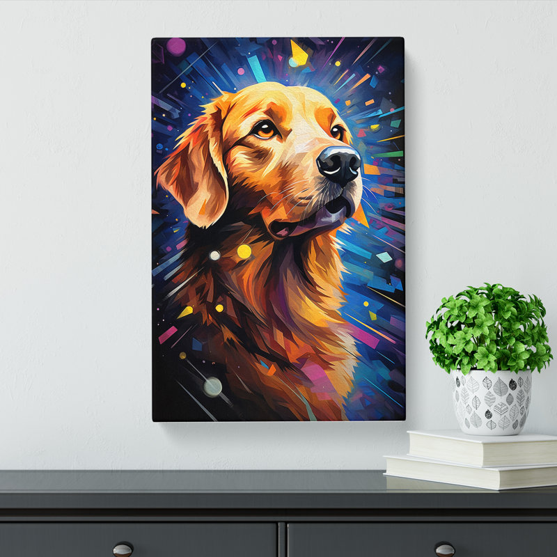 Golden Retriever Futurism - No Frame Print, 76cm H x 50cm W x 3cm D