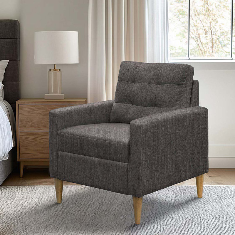 Fauteuil d'appoint rembourré, Polyester gris